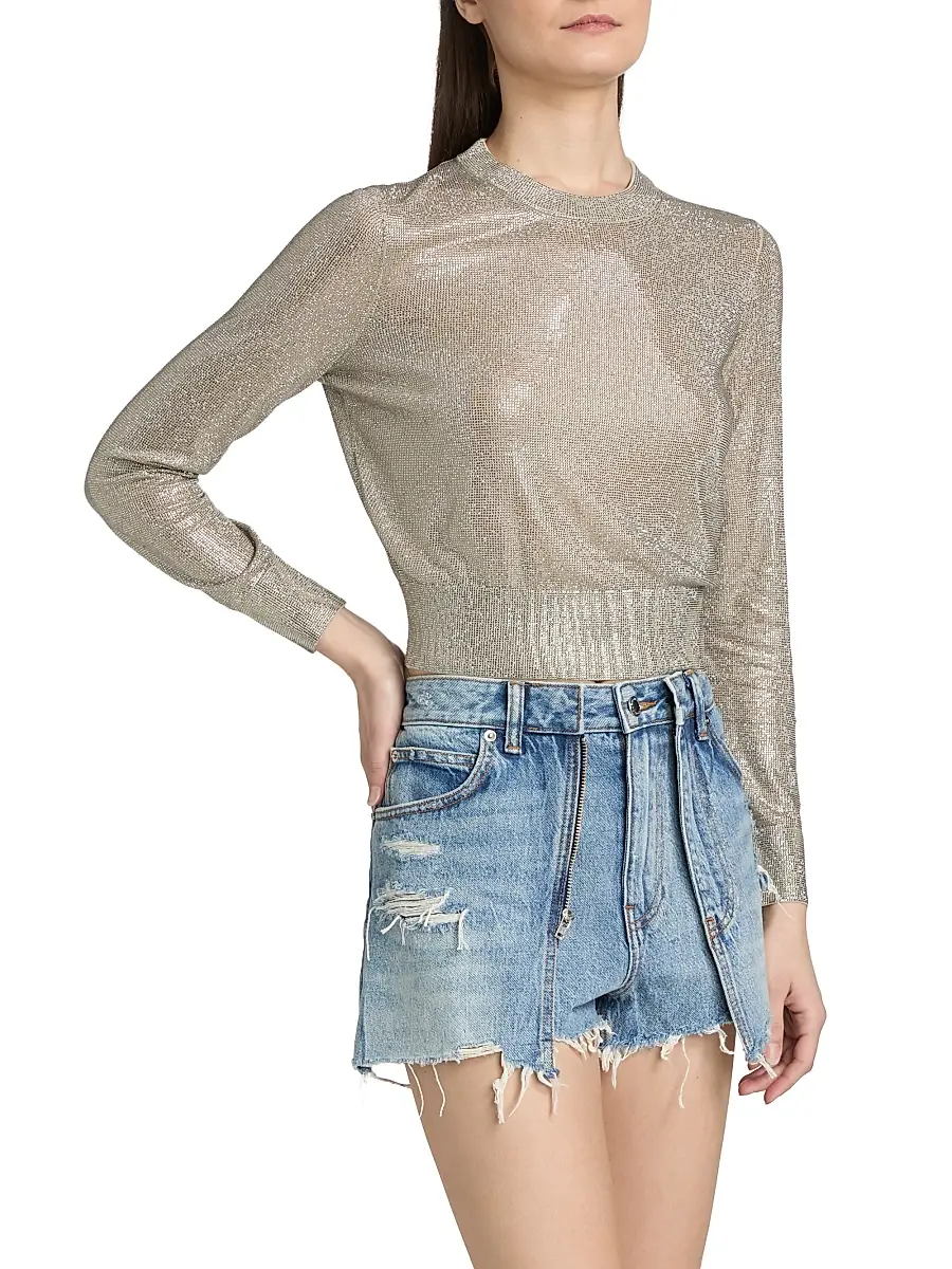 Alexander Wang Women's Metallic Shimmer Jersey Top | Thumbnail 4 Alexander Wang Women's Metallic Shimmer Jersey Top | Thumbnail 4