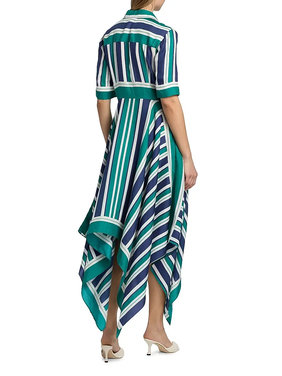 Simkhai Women's Abrielle Striped Handkerchief Midi-Shirtdress | Thumbnail 5 Simkhai Women's Abrielle Striped Handkerchief Midi-Shirtdress | Thumbnail 5