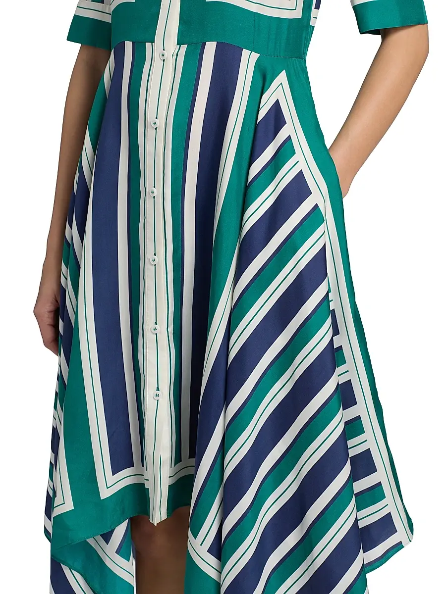 Simkhai Women's Abrielle Striped Handkerchief Midi-Shirtdress | Thumbnail 6 Simkhai Women's Abrielle Striped Handkerchief Midi-Shirtdress | Thumbnail 6