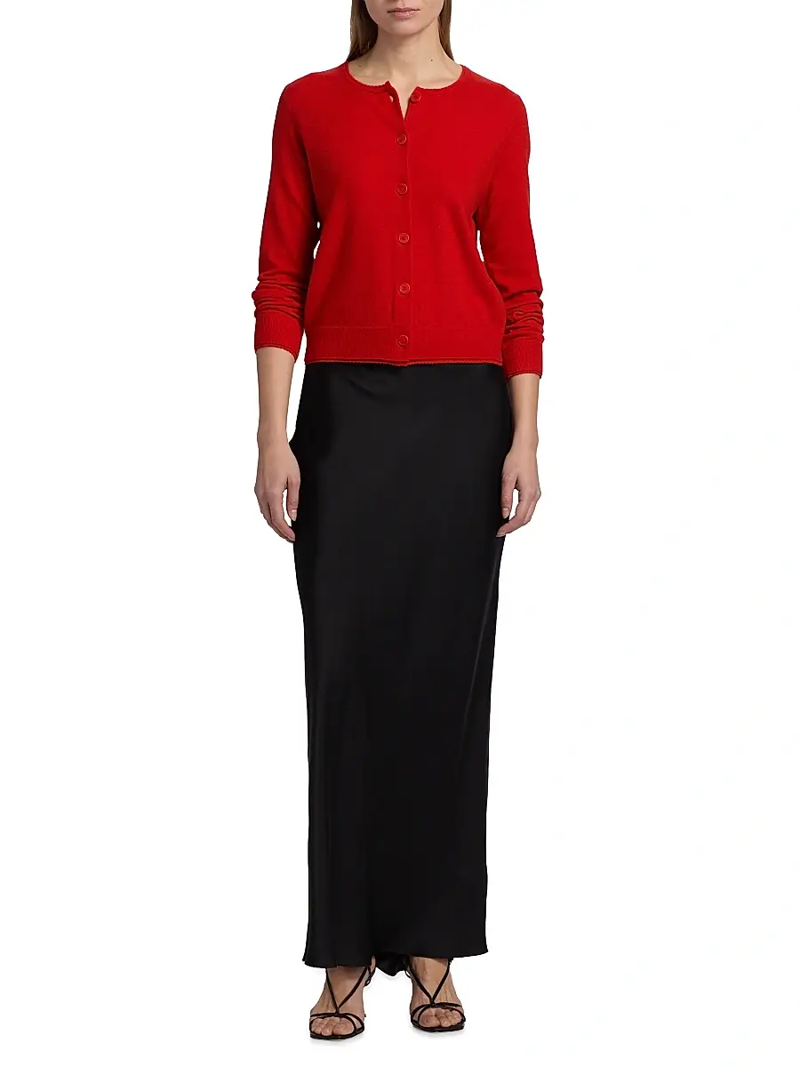 Vince Women's Scallop Trim Wool-Cashmere Cardigan | Thumbnail 2