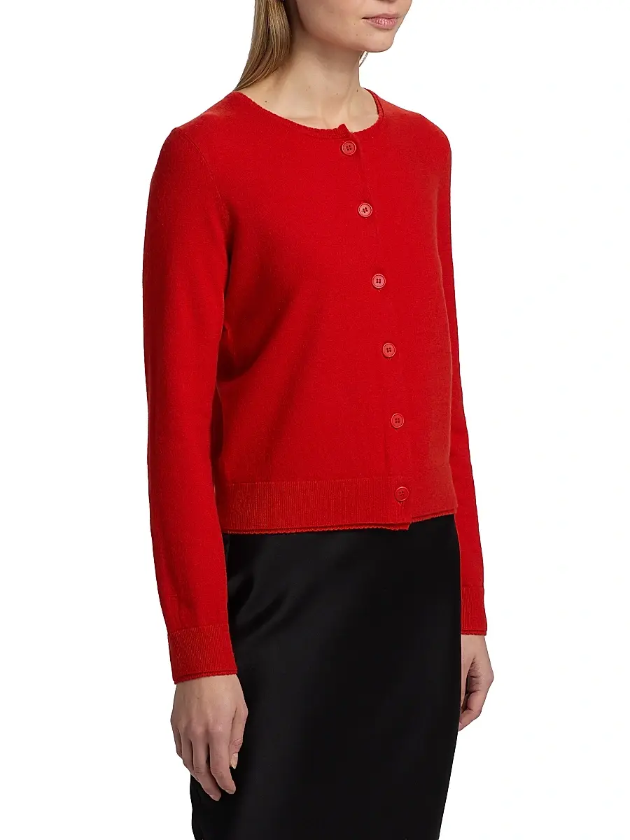 Vince Women's Scallop Trim Wool-Cashmere Cardigan | Thumbnail 4