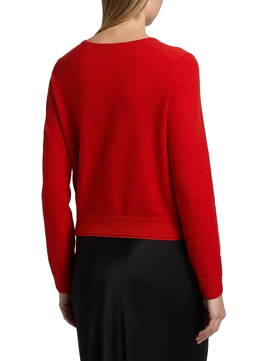Vince Women's Scallop Trim Wool-Cashmere Cardigan | Thumbnail 5