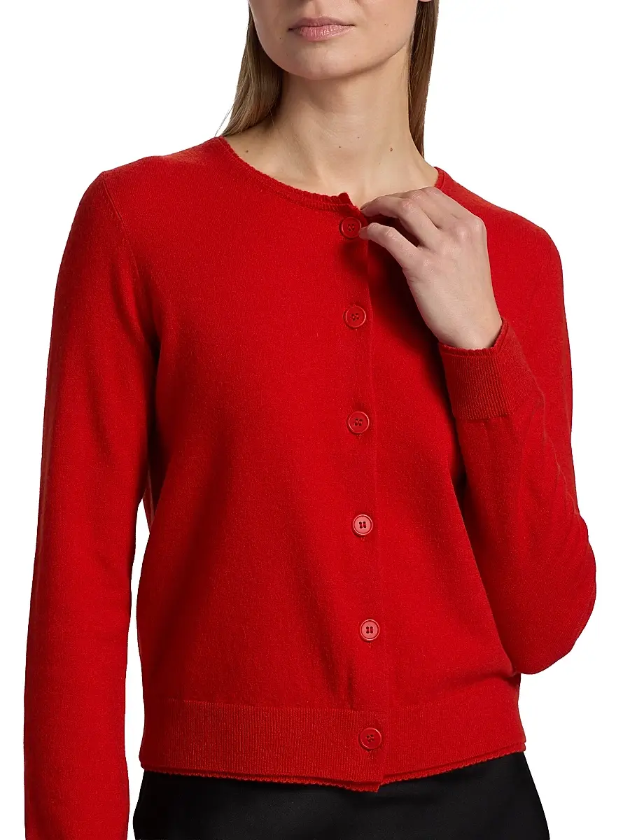 Vince Women's Scallop Trim Wool-Cashmere Cardigan | Thumbnail 6