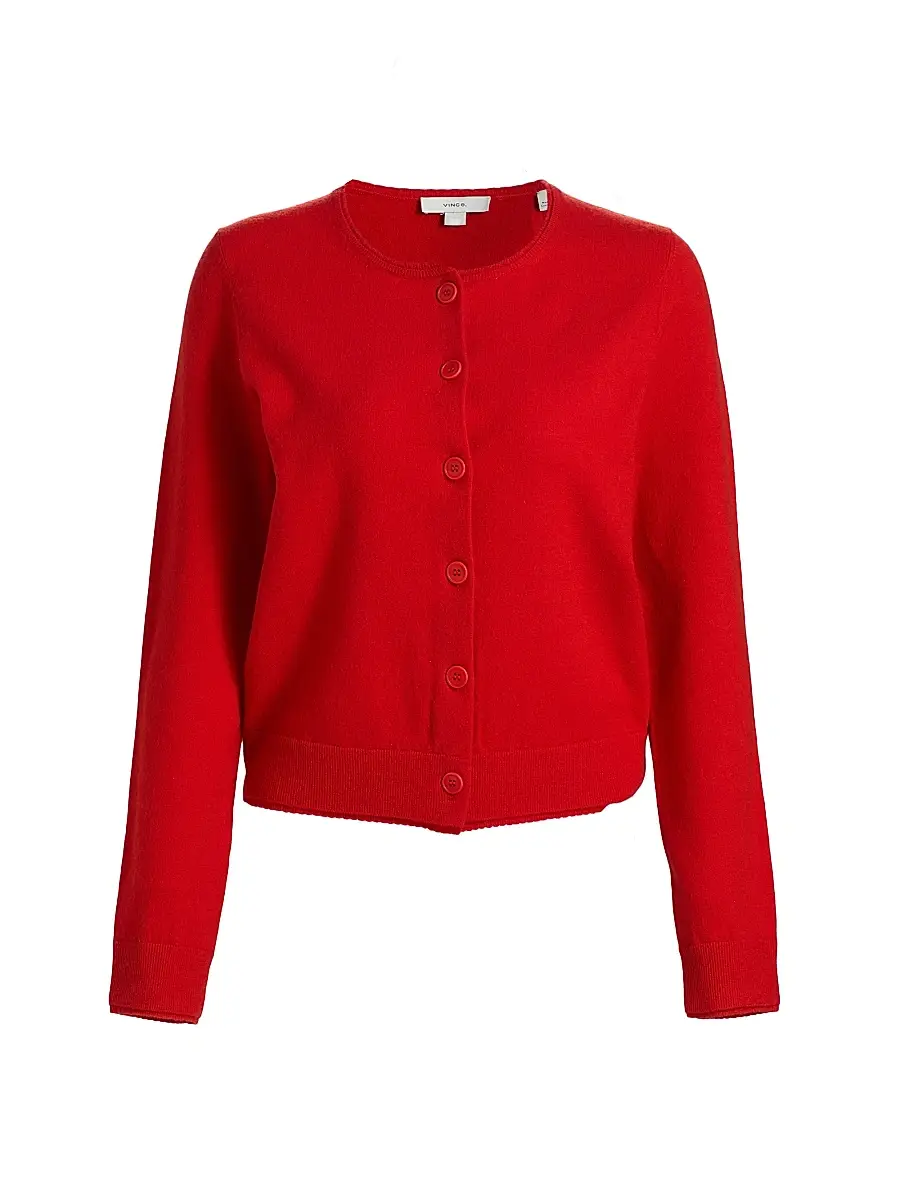 Vince Women's Scallop Trim Wool-Cashmere Cardigan