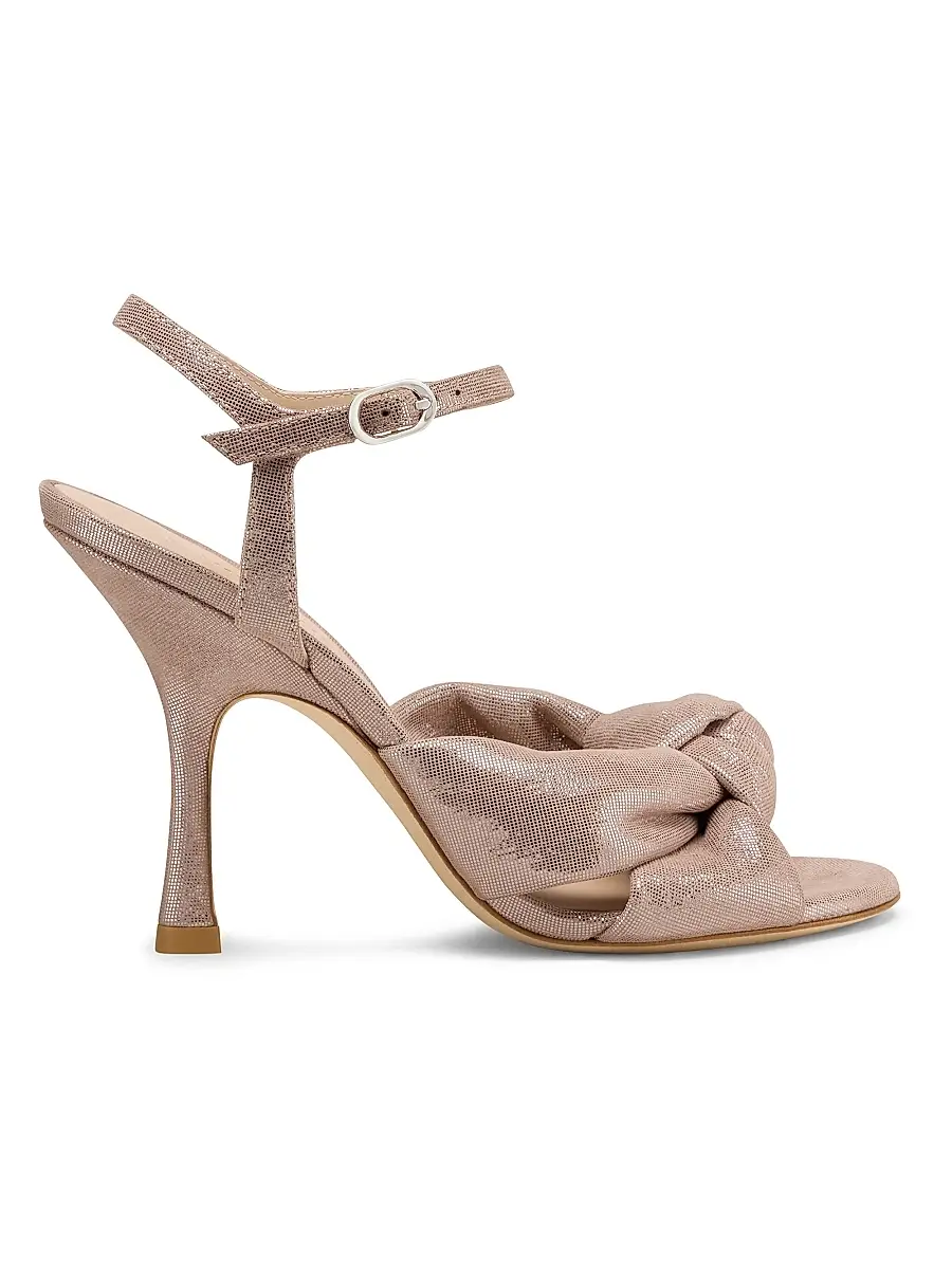 Stuart Weitzman Women's Soplaya 100MM Leather Ankle-Wrap Sandals