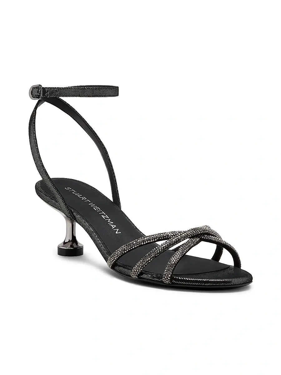 Stuart Weitzman Women's Nudistini 50MM Embellished-Leather Sandals | Thumbnail 2 Stuart Weitzman Women's Nudistini 50MM Embellished-Leather Sandals | Thumbnail 2