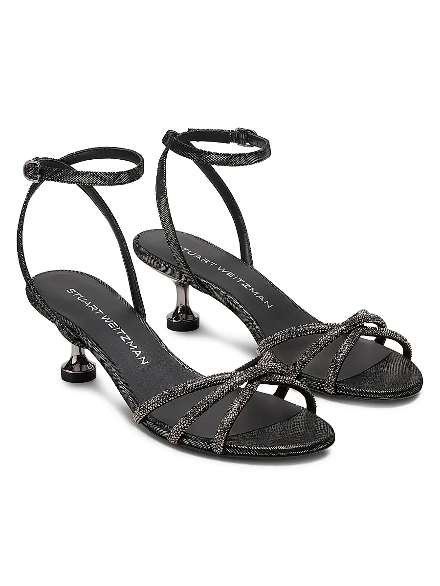 Stuart Weitzman Women's Nudistini 50MM Embellished-Leather Sandals | Thumbnail 3 Stuart Weitzman Women's Nudistini 50MM Embellished-Leather Sandals | Thumbnail 3