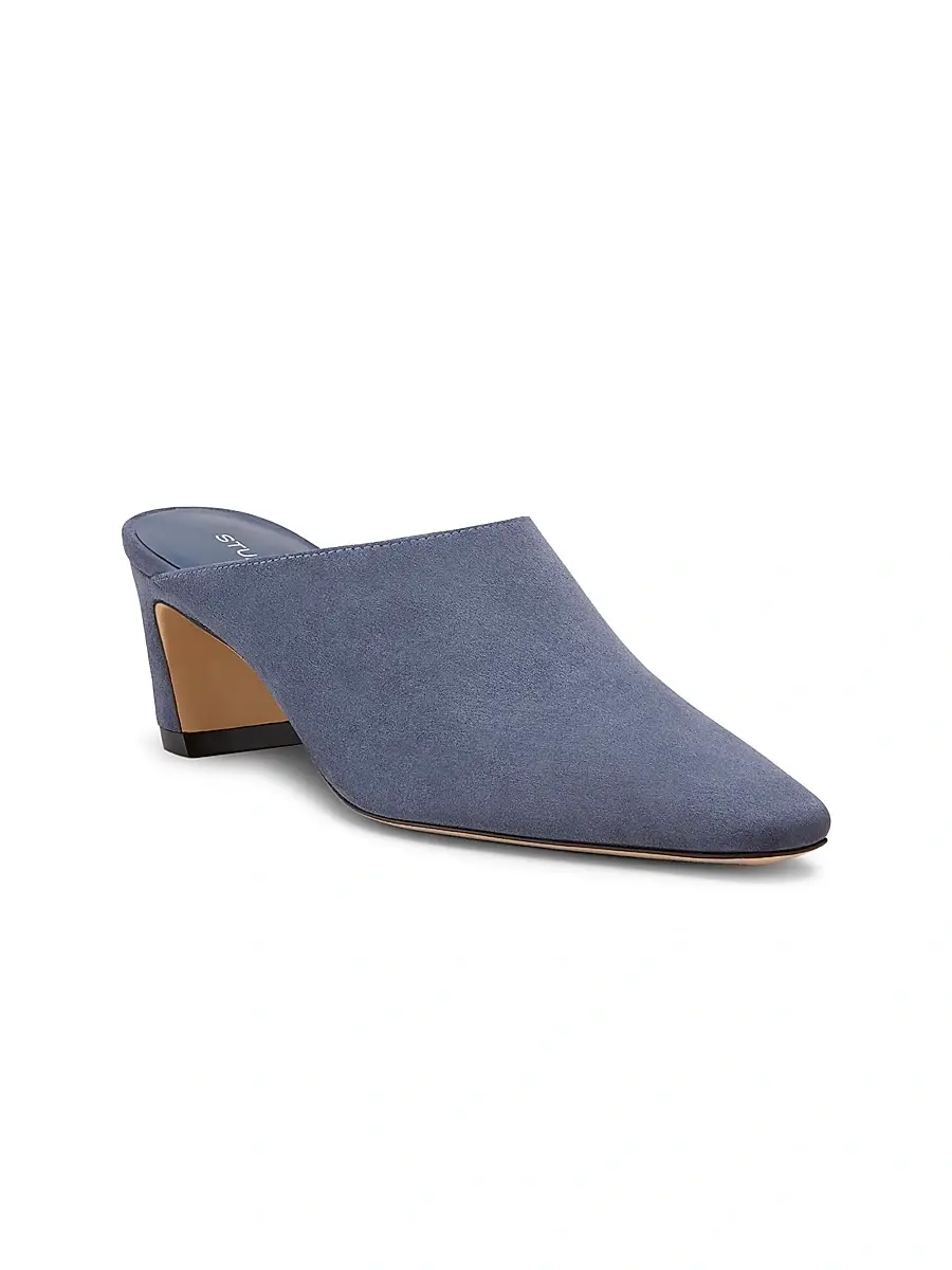 Stuart Weitzman Women's Stassi 50MM Suede Mules | Thumbnail 2 Stuart Weitzman Women's Stassi 50MM Suede Mules | Thumbnail 2