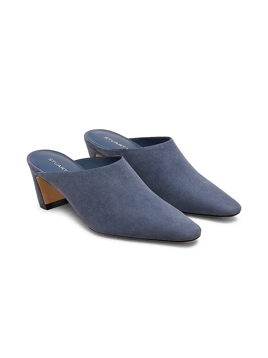 Stuart Weitzman Women's Stassi 50MM Suede Mules | Thumbnail 4 Stuart Weitzman Women's Stassi 50MM Suede Mules | Thumbnail 4