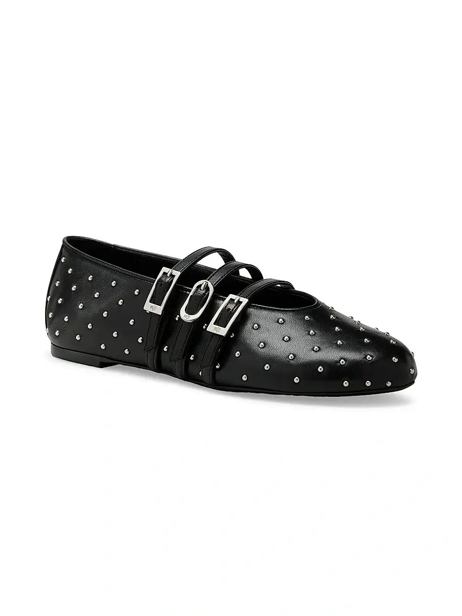 Stuart Weitzman Women's Sostud Studded Leather Mary Janes | Thumbnail 2 Stuart Weitzman Women's Sostud Studded Leather Mary Janes | Thumbnail 2