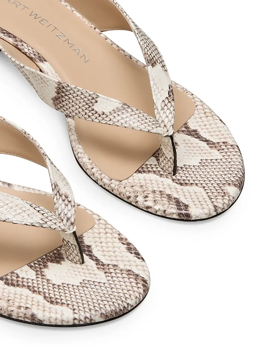 Stuart Weitzman Women's Rio Sleek 35MM Snake-Print Kitten-Heel Sandals | Thumbnail 4 Stuart Weitzman Women's Rio Sleek 35MM Snake-Print Kitten-Heel Sandals | Thumbnail 4