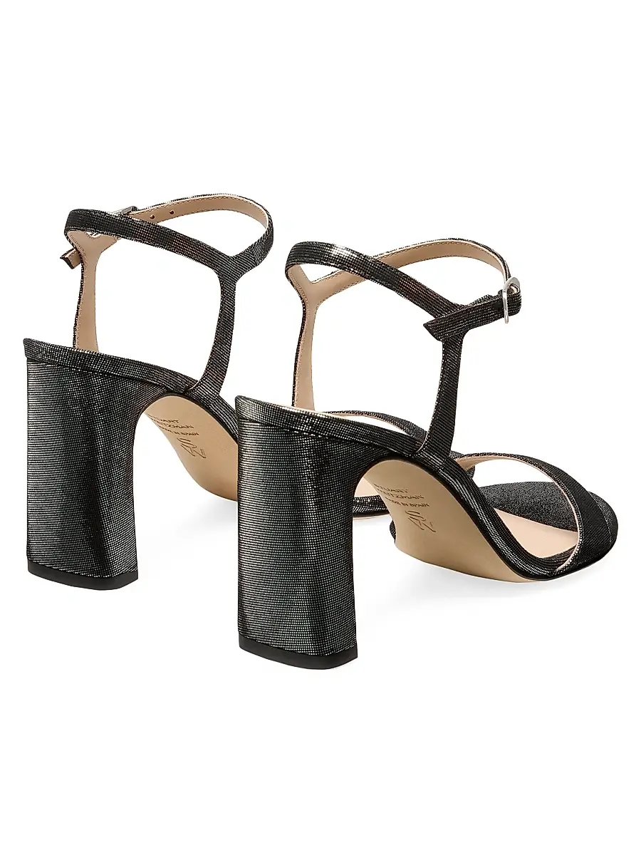 Stuart Weitzman Women's Babette 85MM Textured Leather Sandals | Thumbnail 3