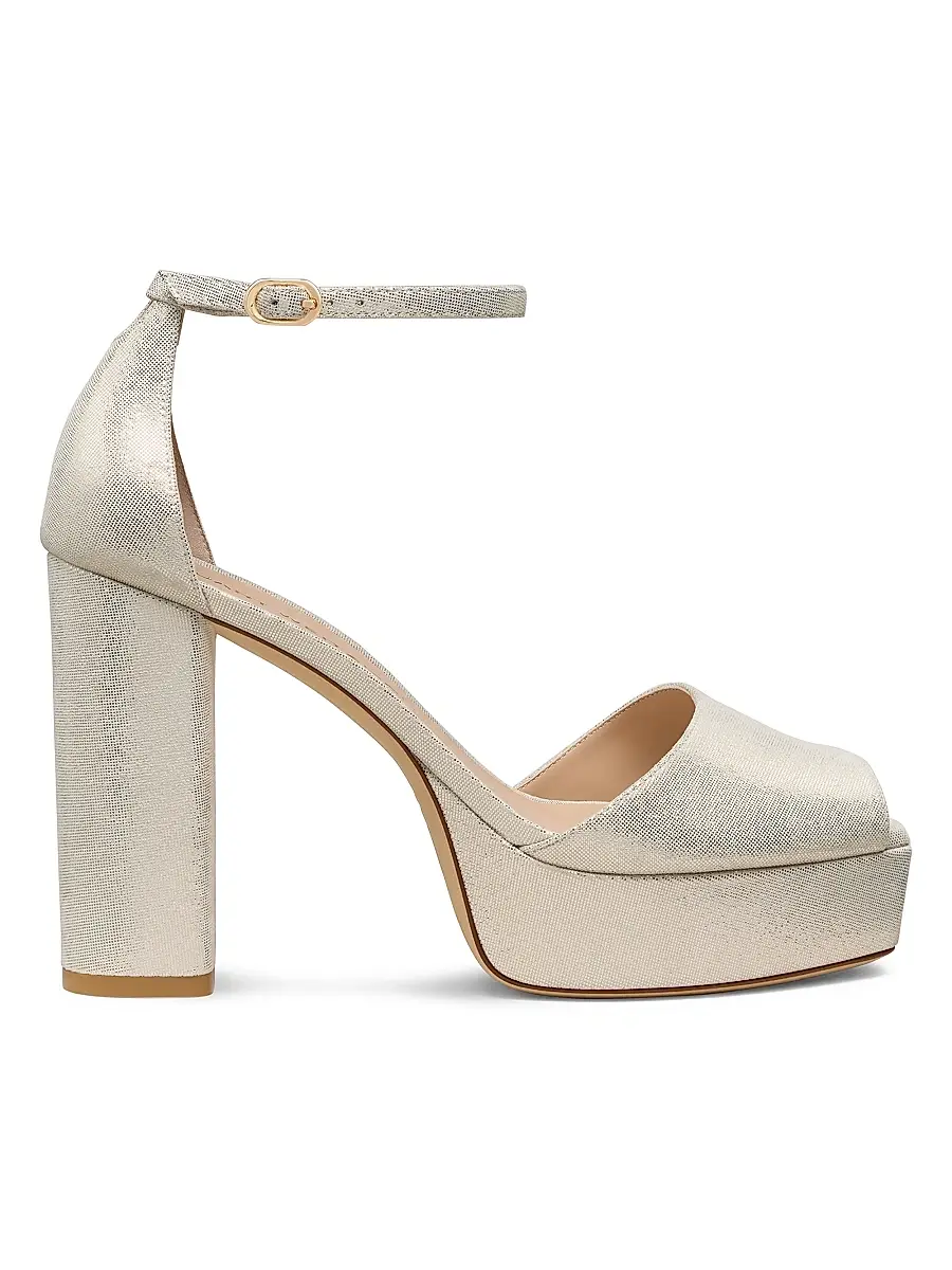 Stuart Weitzman Women's Sabrina 110MM Leather Platform Sandals - Linen | Image 1 Stuart Weitzman Women's Sabrina 110MM Leather Platform Sandals - Linen | Image 1