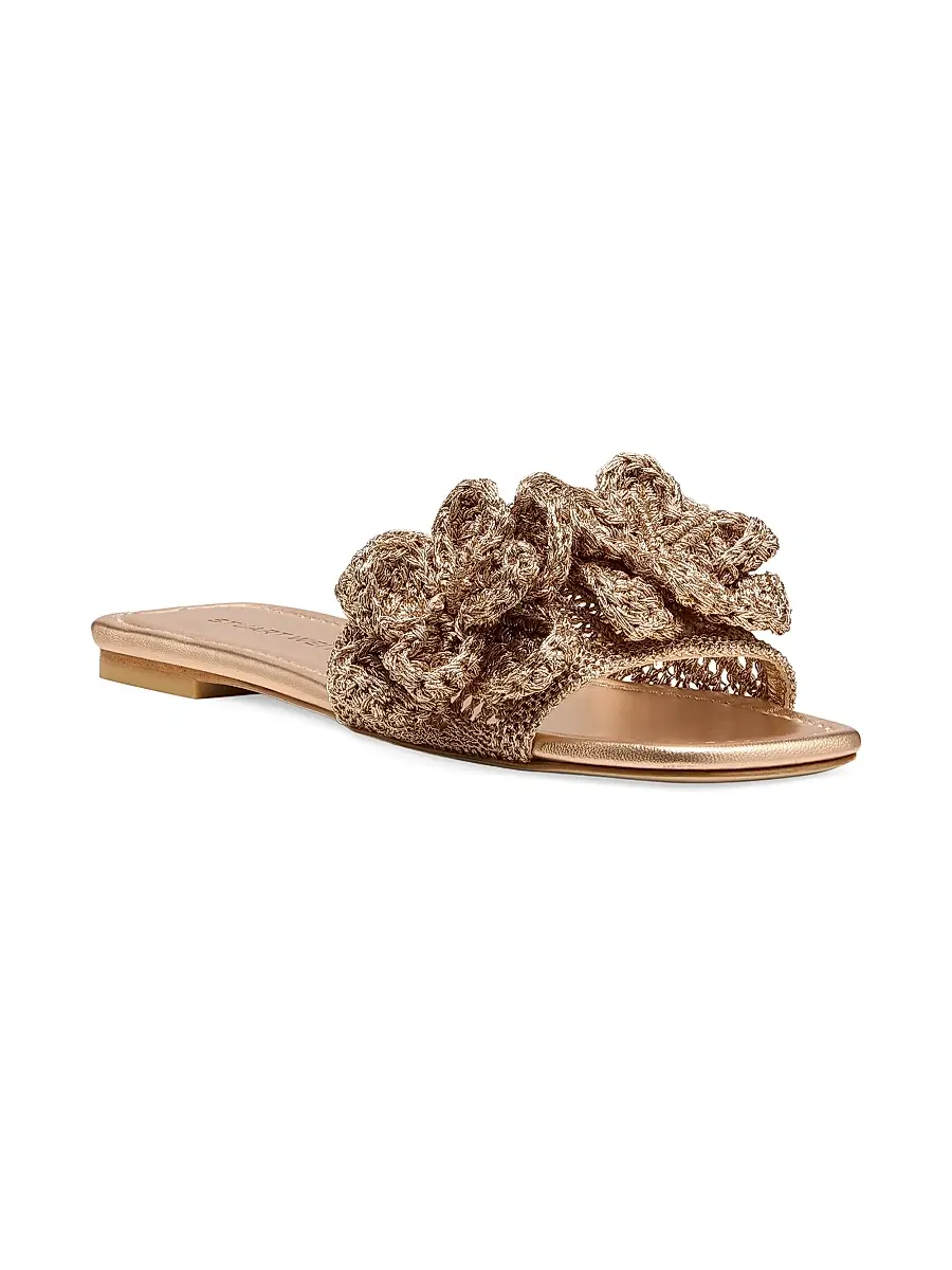 Stuart Weitzman Women's Lotus Crocheted Sandals | Thumbnail 2 Stuart Weitzman Women's Lotus Crocheted Sandals | Thumbnail 2