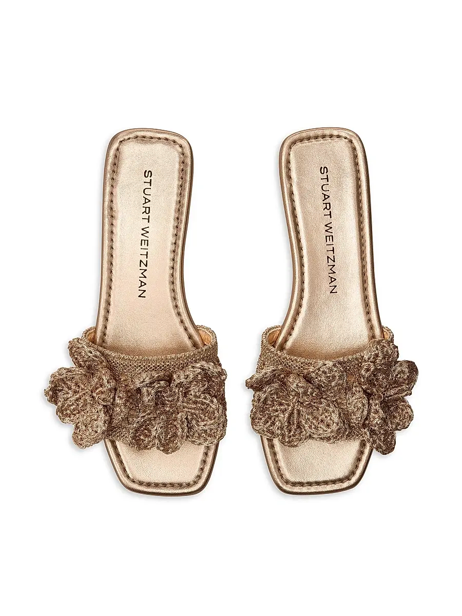 Stuart Weitzman Women's Lotus Crocheted Sandals | Thumbnail 4 Stuart Weitzman Women's Lotus Crocheted Sandals | Thumbnail 4