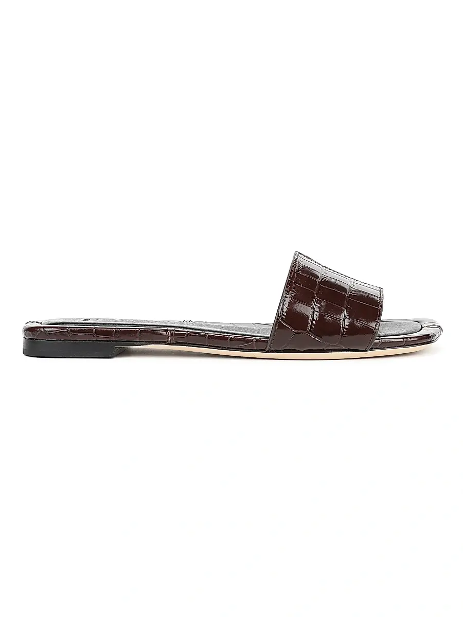 Vince Women's Valeria Croc-Embossed Leather Slides