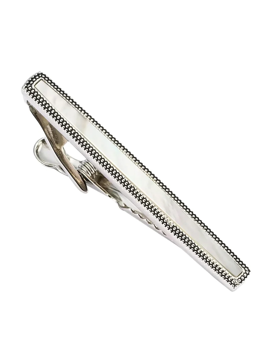 Men's Mother Of Pearl Dotted Frame Tie Bar