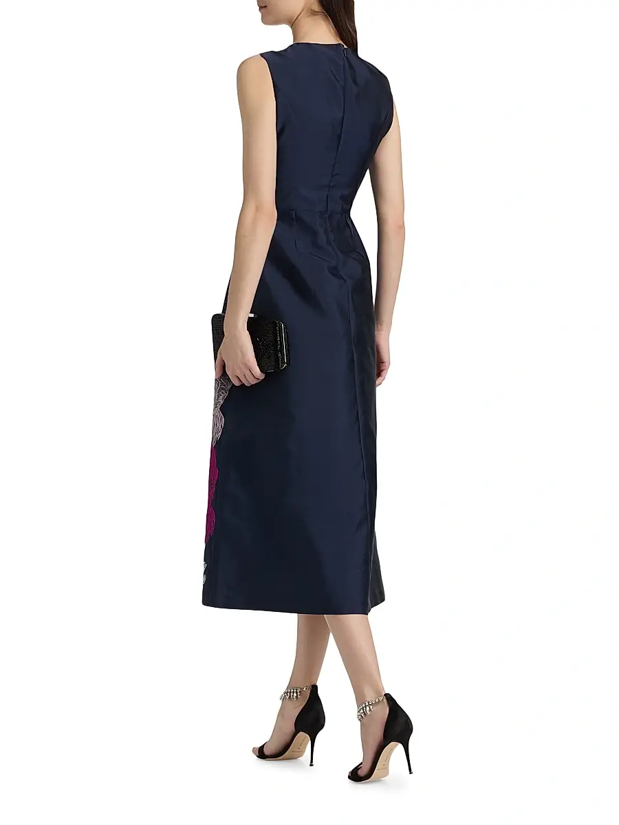 Kay Unger Women's Aria Floral Tea-Length Cocktail Dress | Thumbnail 5 Kay Unger Women's Aria Floral Tea-Length Cocktail Dress | Thumbnail 5