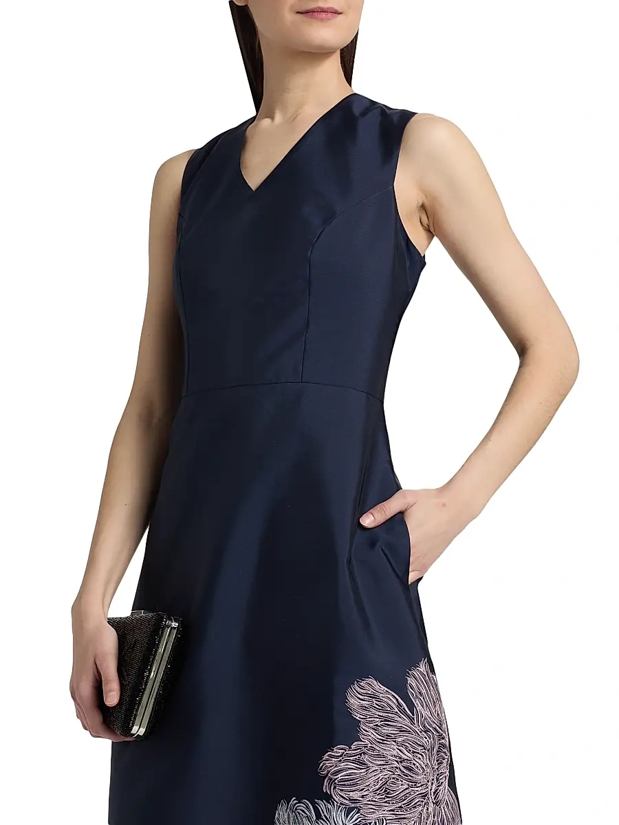 Kay Unger Women's Aria Floral Tea-Length Cocktail Dress | Thumbnail 6 Kay Unger Women's Aria Floral Tea-Length Cocktail Dress | Thumbnail 6