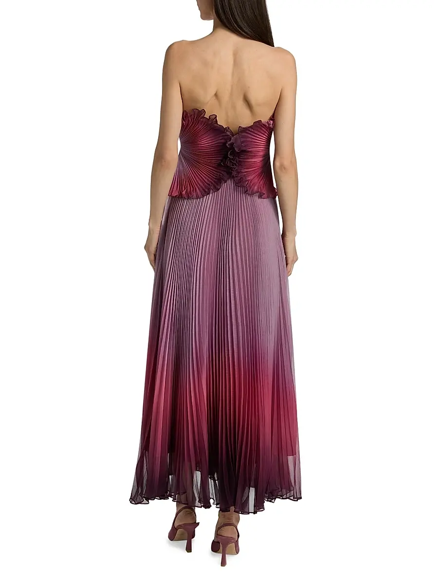 Amur Women's Delyth Pleated Strapless Tea-Length Dress | Thumbnail 5 Amur Women's Delyth Pleated Strapless Tea-Length Dress | Thumbnail 5