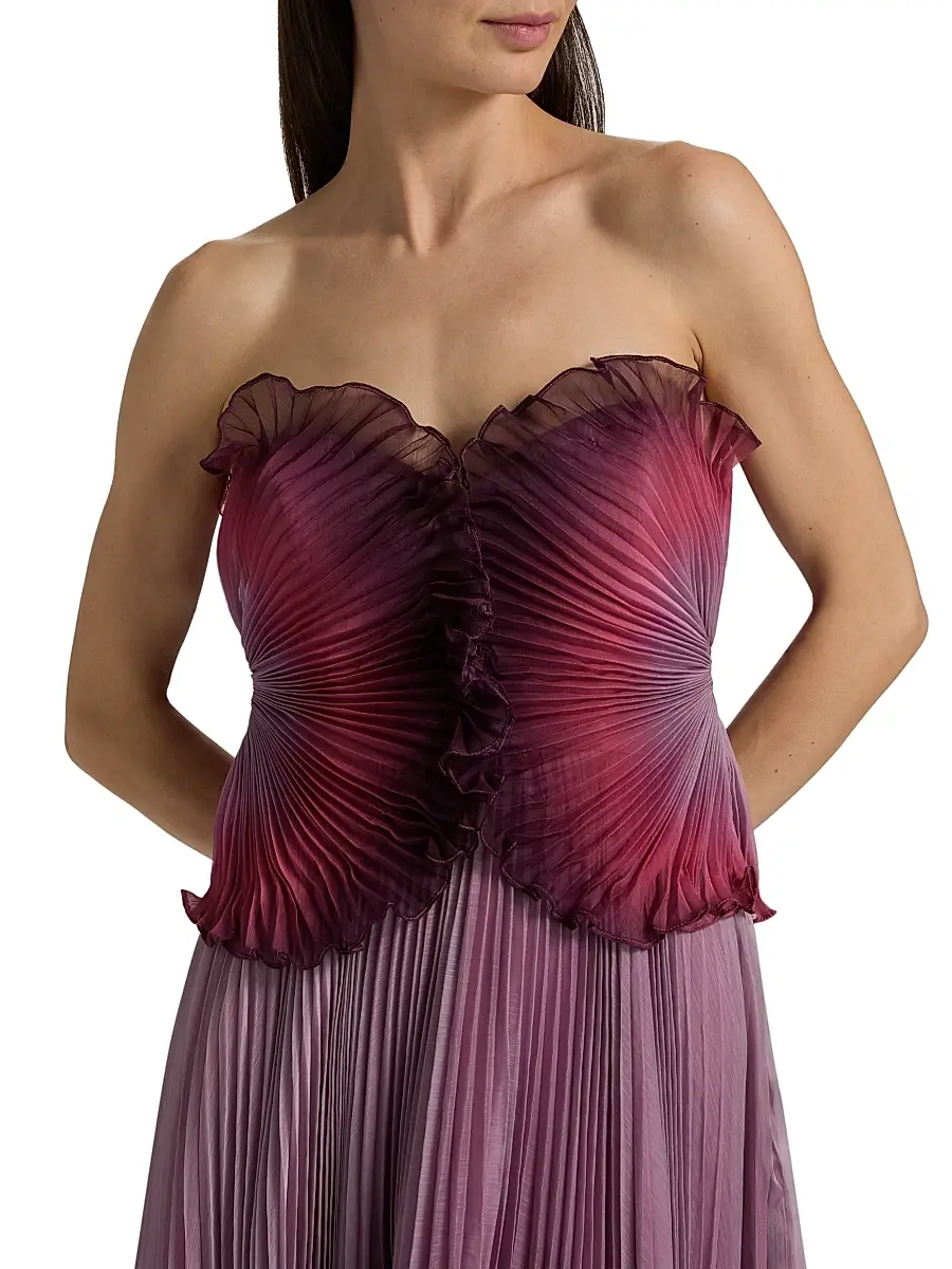 Amur Women's Delyth Pleated Strapless Tea-Length Dress | Thumbnail 6 Amur Women's Delyth Pleated Strapless Tea-Length Dress | Thumbnail 6