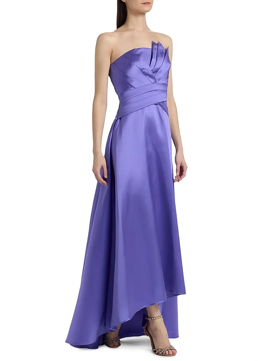 THEIA Women's Coco Strapless High-Low Mikado Gown | Thumbnail 2 THEIA Women's Coco Strapless High-Low Mikado Gown | Thumbnail 2