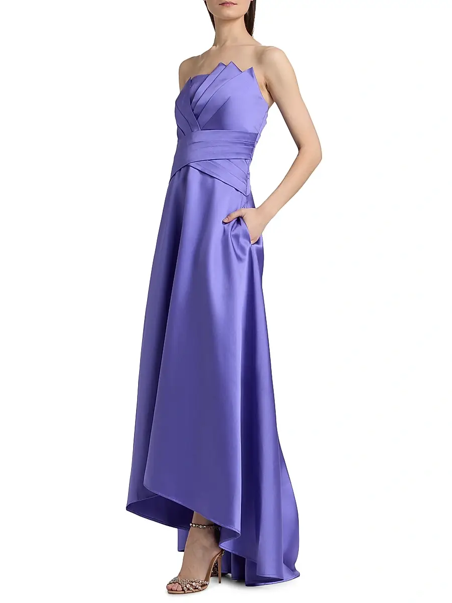 THEIA Women's Coco Strapless High-Low Mikado Gown | Thumbnail 4 THEIA Women's Coco Strapless High-Low Mikado Gown | Thumbnail 4
