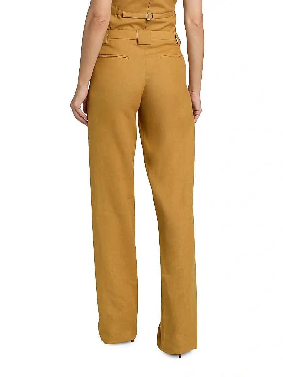 Et Ochs Women's Conan Linen-Cotton High-Rise Straight-Leg Pants | Thumbnail 5 Et Ochs Women's Conan Linen-Cotton High-Rise Straight-Leg Pants | Thumbnail 5
