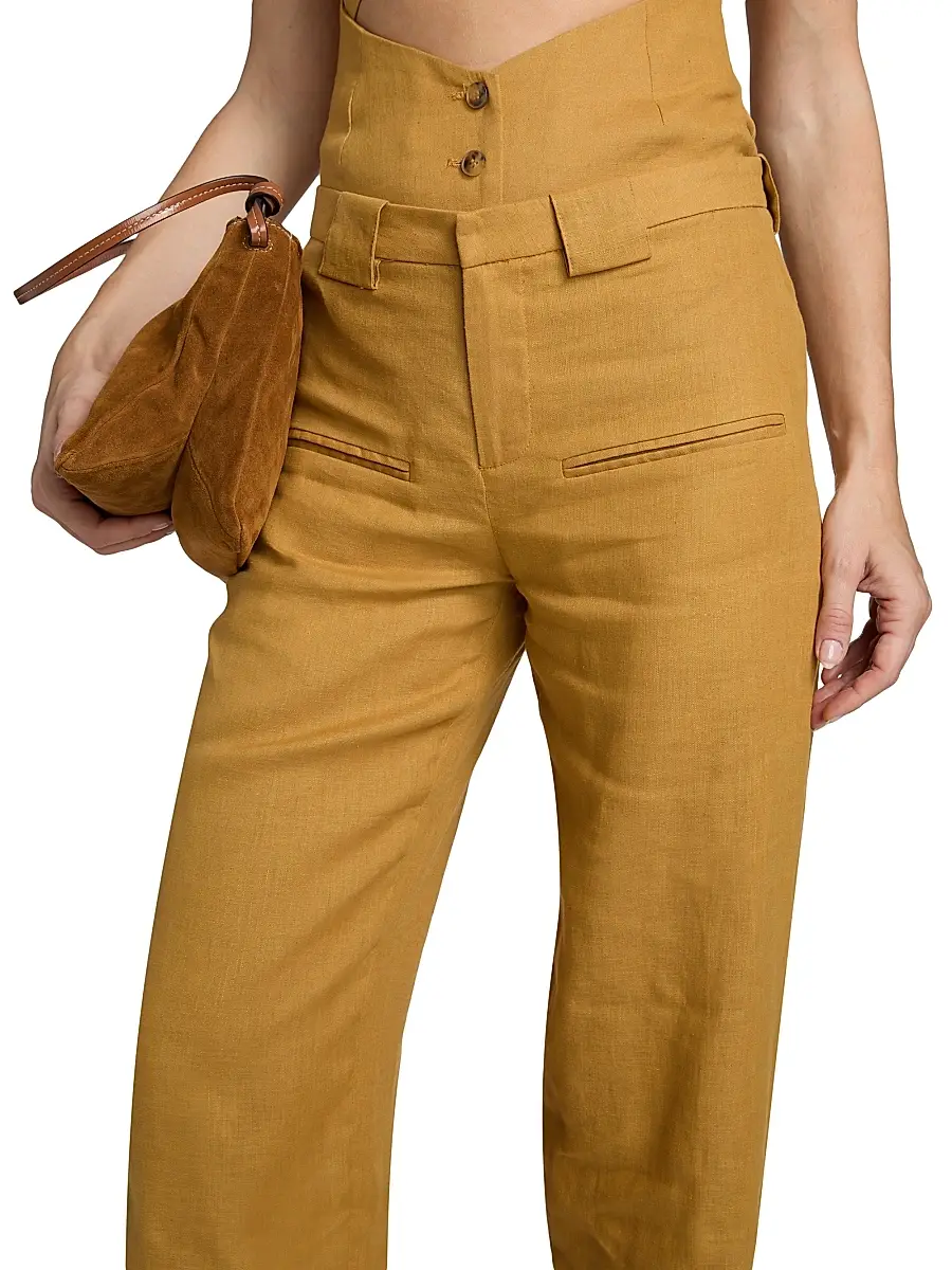 Et Ochs Women's Conan Linen-Cotton High-Rise Straight-Leg Pants | Thumbnail 6 Et Ochs Women's Conan Linen-Cotton High-Rise Straight-Leg Pants | Thumbnail 6