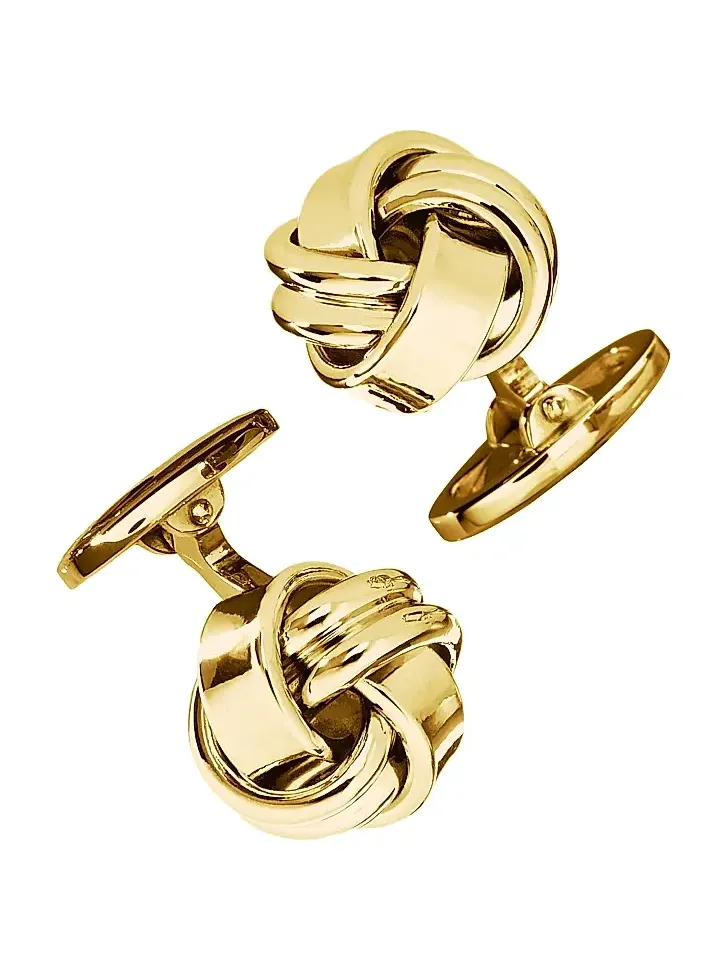 Jan Leslie Men's Classic Knot 24K-Yellow-Gold Vermeil Cufflinks