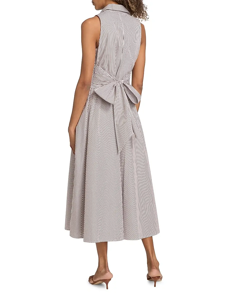 TANYA TAYLOR Women's Hannah Striped Cotton Sleeveless Shirtdress | Thumbnail 5 TANYA TAYLOR Women's Hannah Striped Cotton Sleeveless Shirtdress | Thumbnail 5