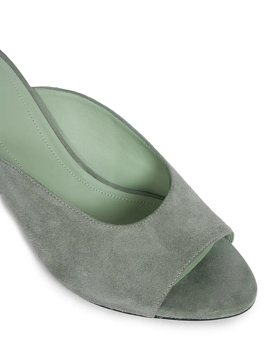 Balmain Women's 75MM Suede Mules - Faded Green | Thumbnail 5 Balmain Women's 75MM Suede Mules - Faded Green | Thumbnail 5