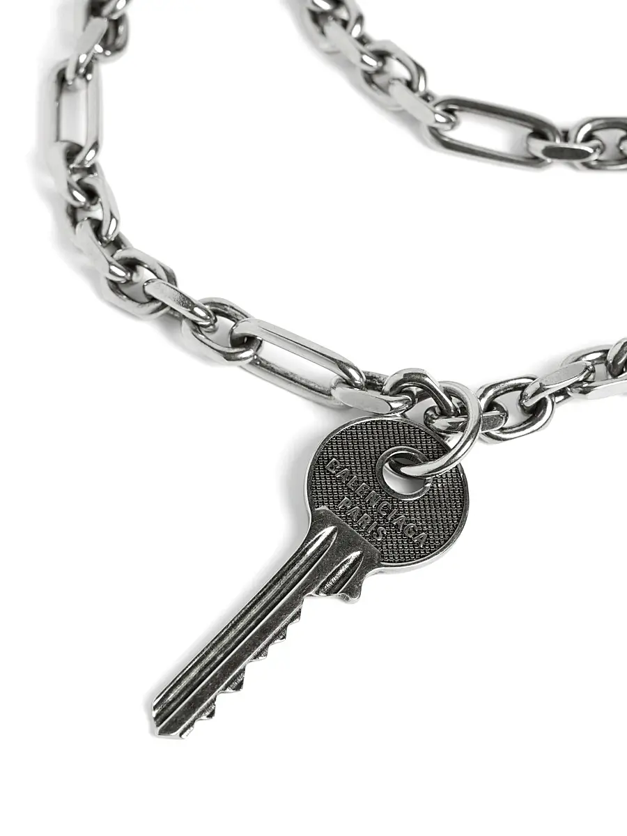 Balenciaga Men's Neverlost Thin Necklace - Antique Silver | Thumbnail 3