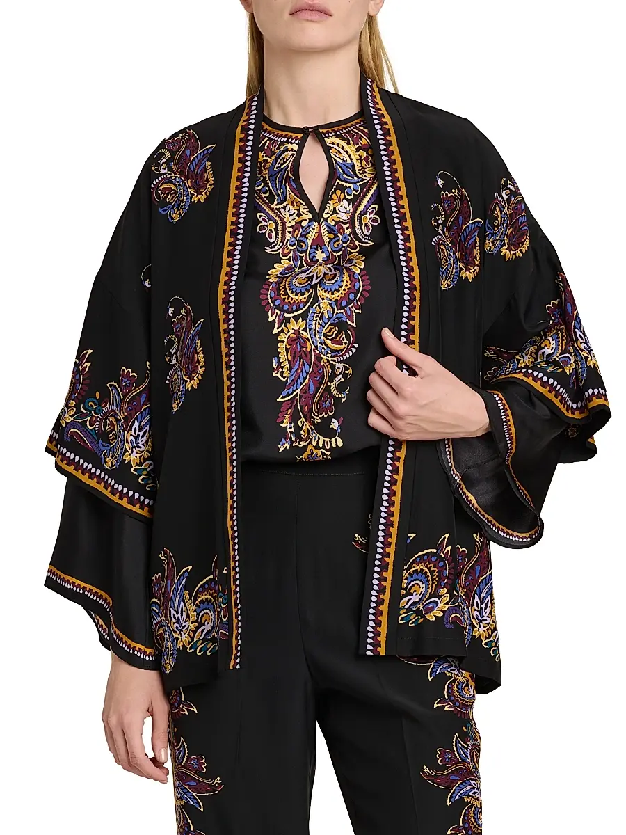 Etro Women's Kesa Floral Paisley Silk Jacket | Thumbnail 3