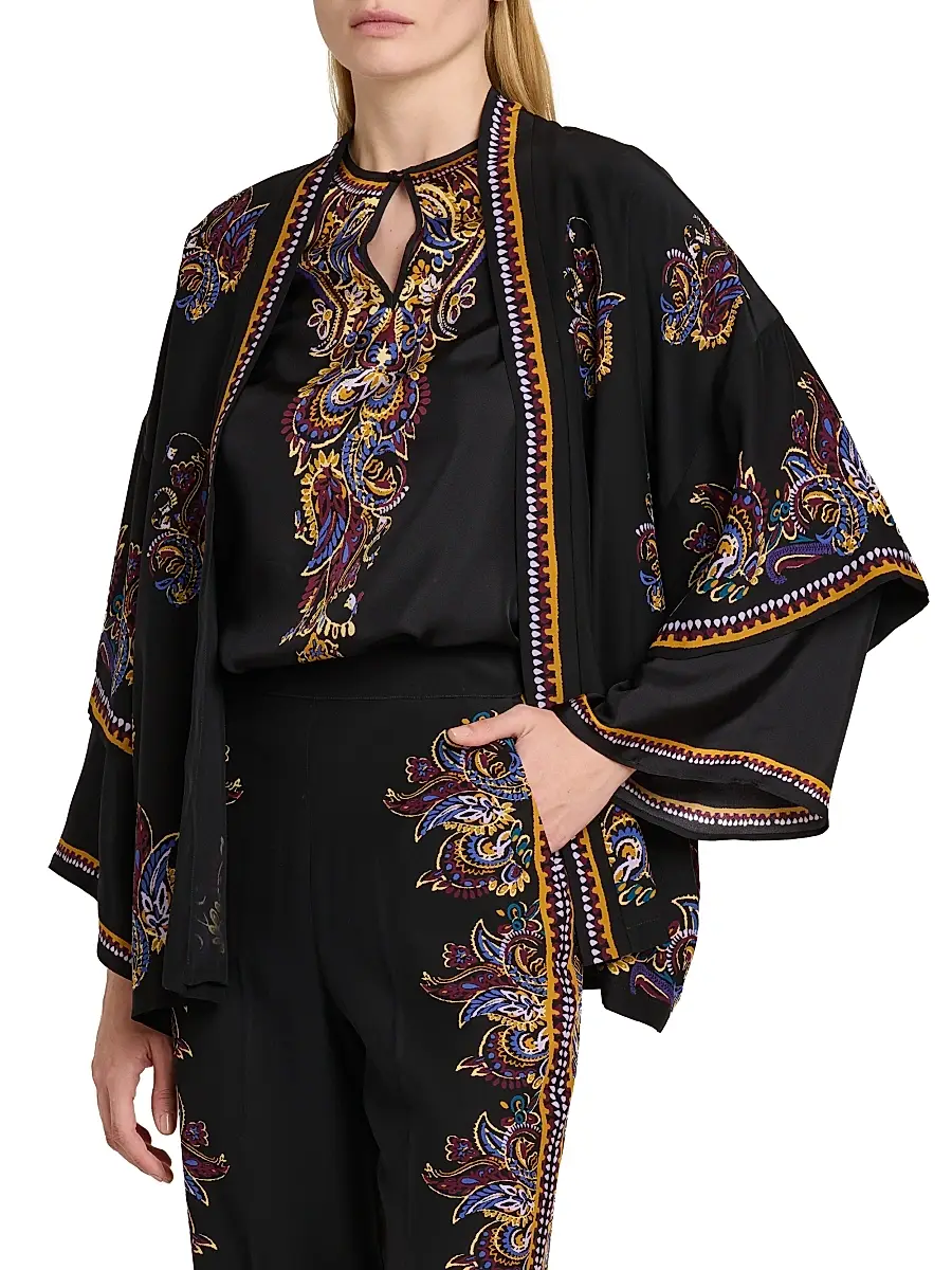 Etro Women's Kesa Floral Paisley Silk Jacket | Thumbnail 4