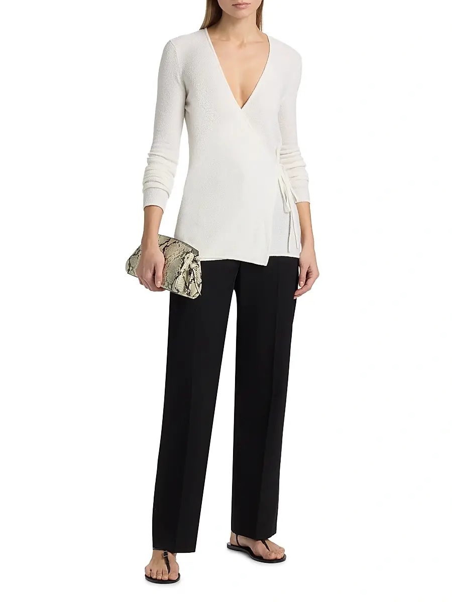 The Elder Statesman Women's Pebble Beth Wrap Cardigan | Thumbnail 2 The Elder Statesman Women's Pebble Beth Wrap Cardigan | Thumbnail 2