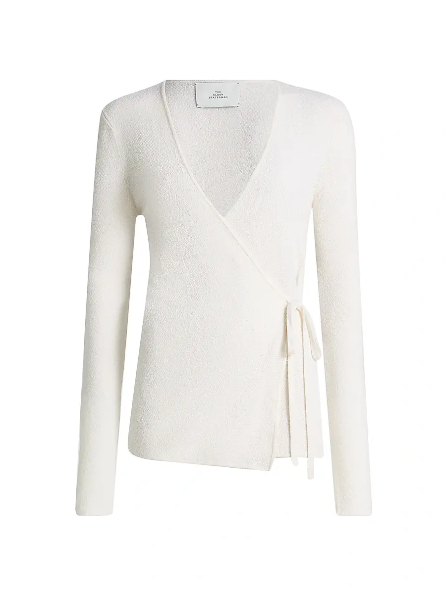 The Elder Statesman Women's Pebble Beth Wrap Cardigan - | Image 1 The Elder Statesman Women's Pebble Beth Wrap Cardigan - | Image 1