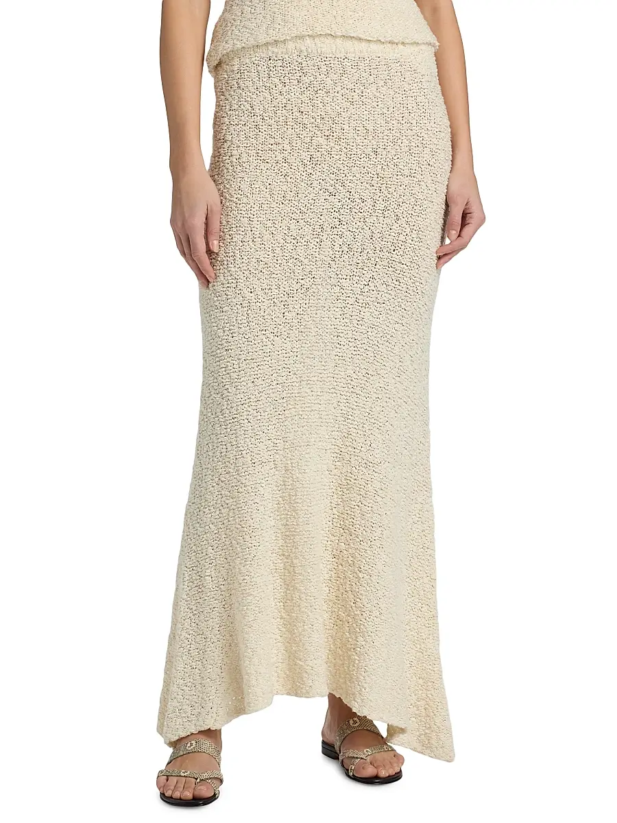 The Elder Statesman Women's Ella Bouclé Knit Maxi Skirt | Thumbnail 3