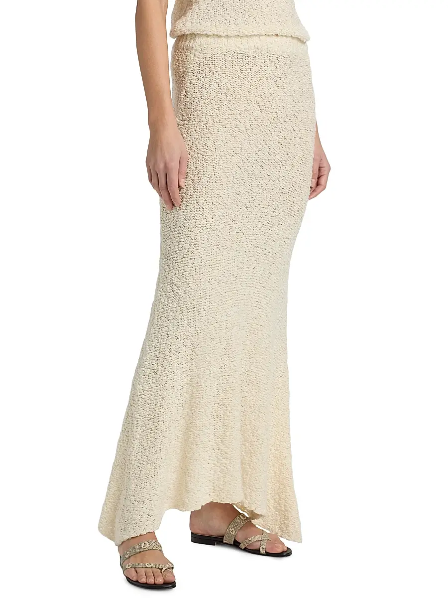 The Elder Statesman Women's Ella Bouclé Knit Maxi Skirt | Thumbnail 4