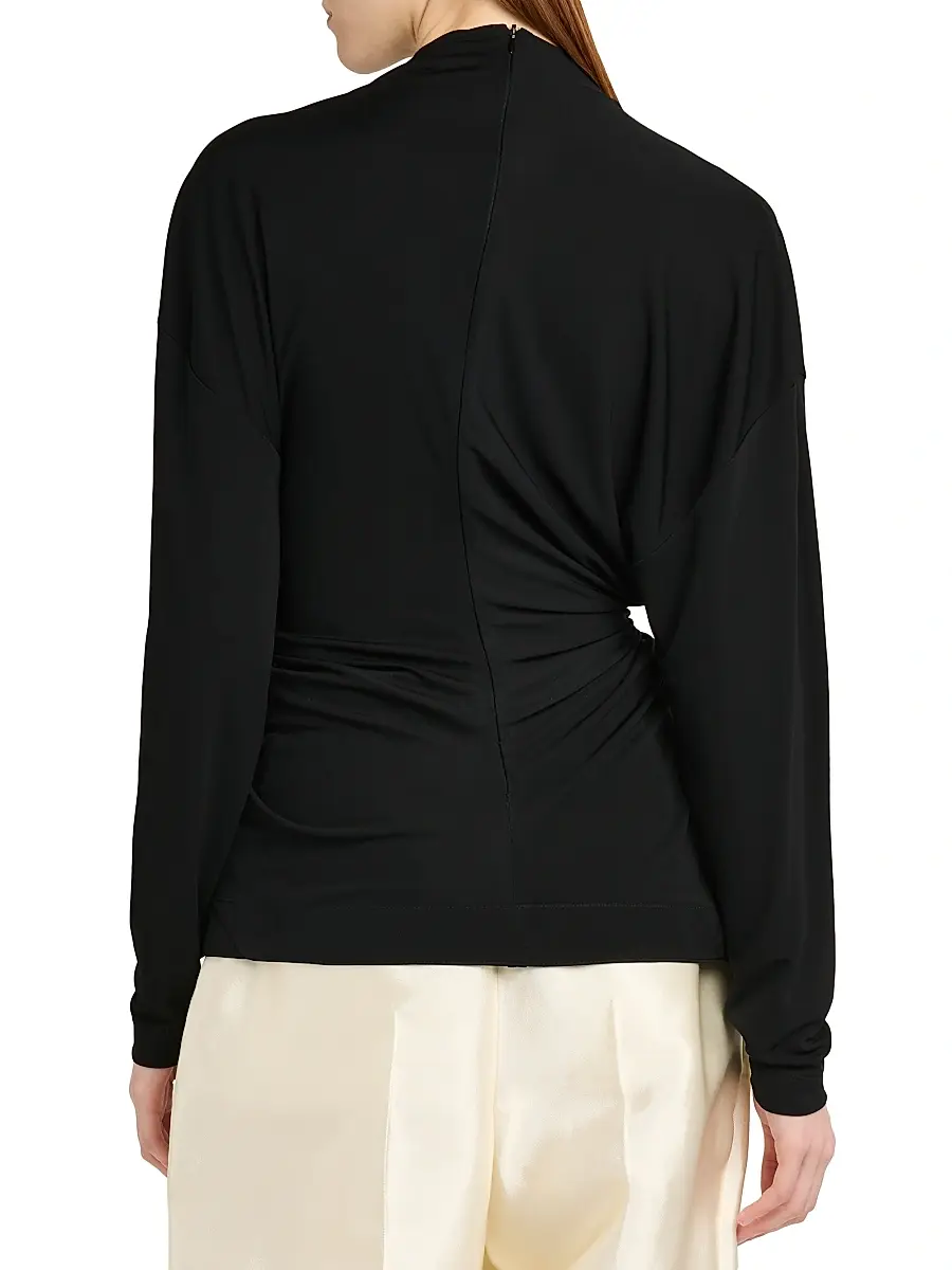 Bottega Veneta Women's Prima Brooch Mock-Wrap Top | Thumbnail 5 Bottega Veneta Women's Prima Brooch Mock-Wrap Top | Thumbnail 5