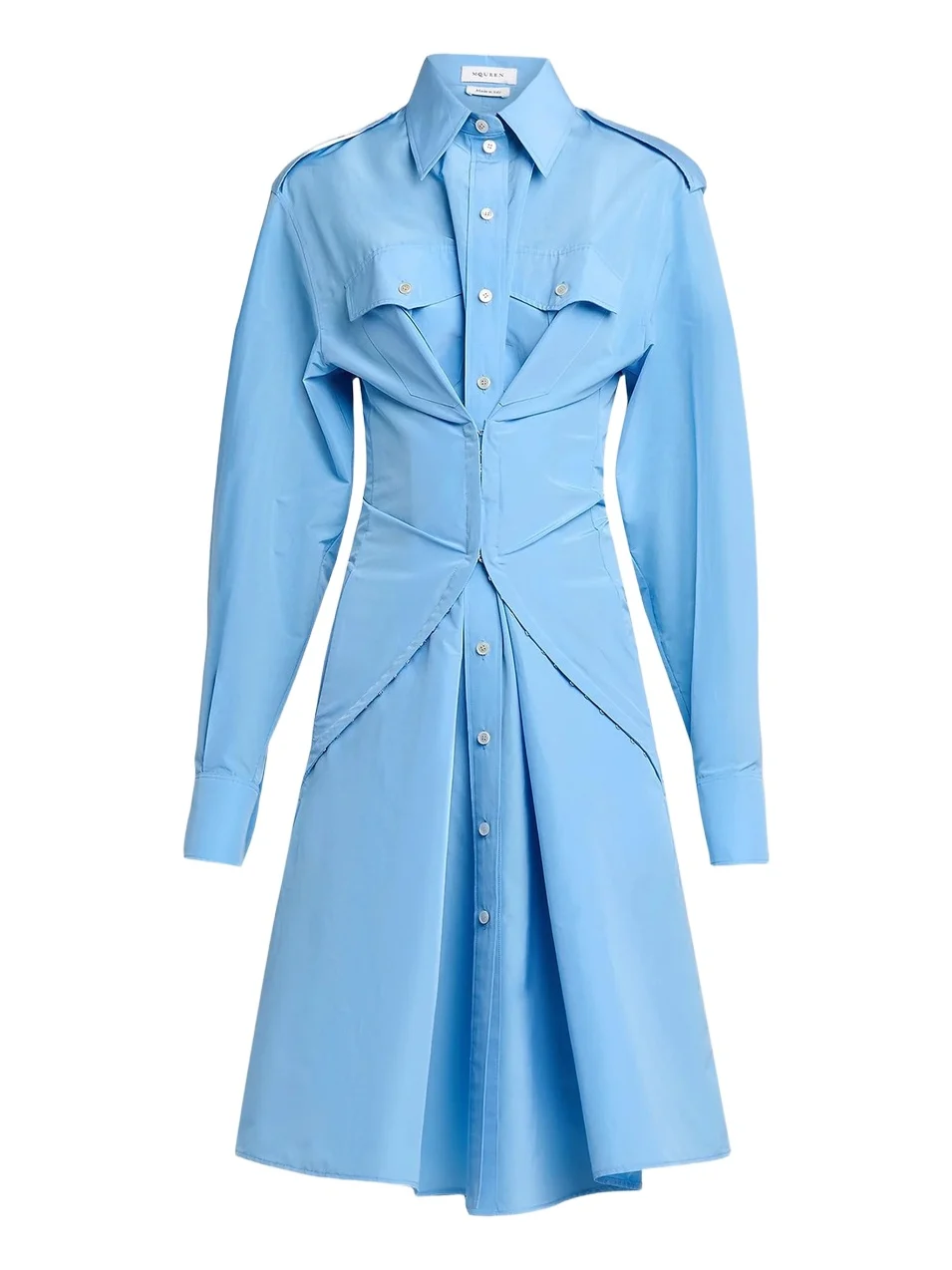 Alexander McQueen Women's Deconstructed Cotton-Blend Shirtdress