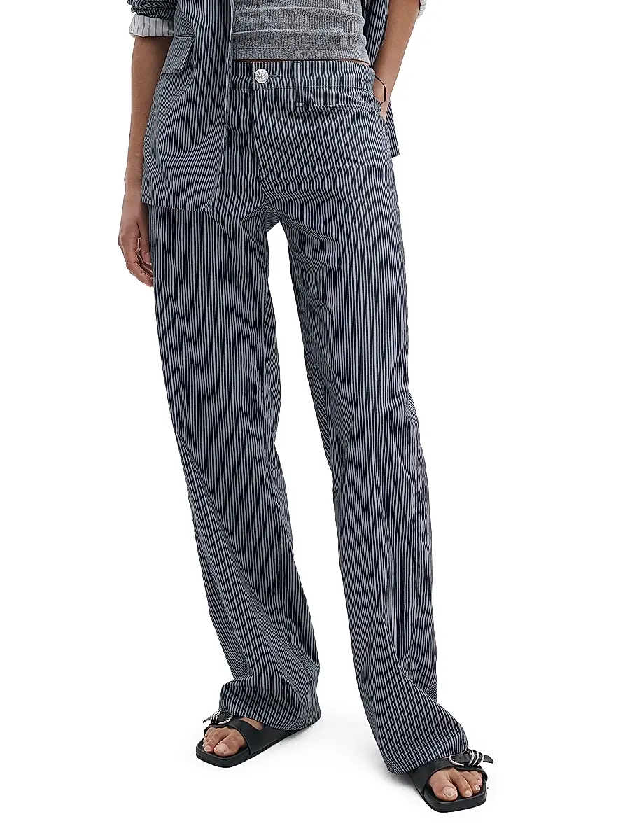 rag & bone Women's Saige Striped Low-Rise Poplin Pant | Thumbnail 3 rag & bone Women's Saige Striped Low-Rise Poplin Pant | Thumbnail 3