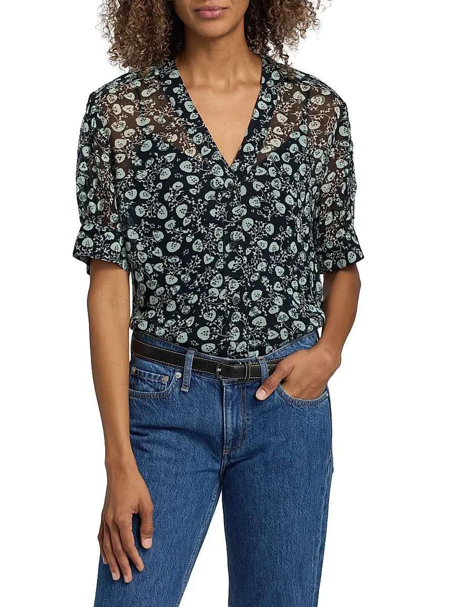 rag & bone Women's Taylor Floral Sheer Shirt | Thumbnail 3 rag & bone Women's Taylor Floral Sheer Shirt | Thumbnail 3