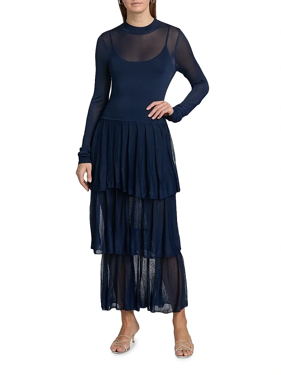 Et Ochs Women's Anslie Knit Tiered Midi-Dress | Thumbnail 2 Et Ochs Women's Anslie Knit Tiered Midi-Dress | Thumbnail 2