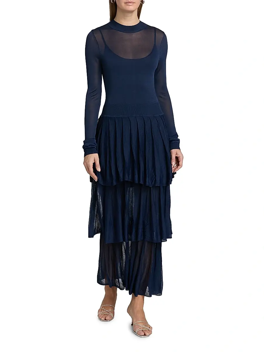 Et Ochs Women's Anslie Knit Tiered Midi-Dress | Thumbnail 3 Et Ochs Women's Anslie Knit Tiered Midi-Dress | Thumbnail 3