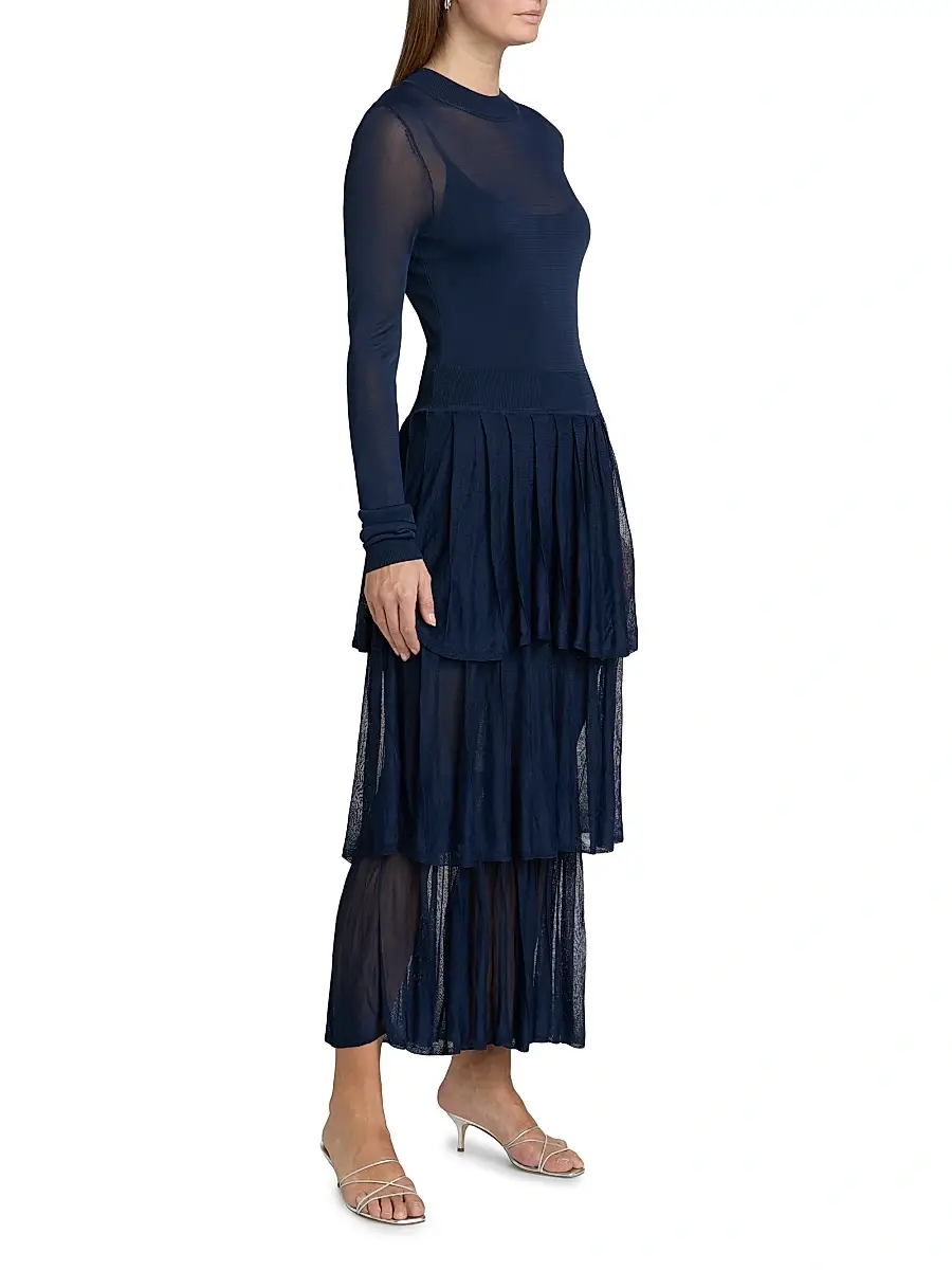 Et Ochs Women's Anslie Knit Tiered Midi-Dress | Thumbnail 4 Et Ochs Women's Anslie Knit Tiered Midi-Dress | Thumbnail 4