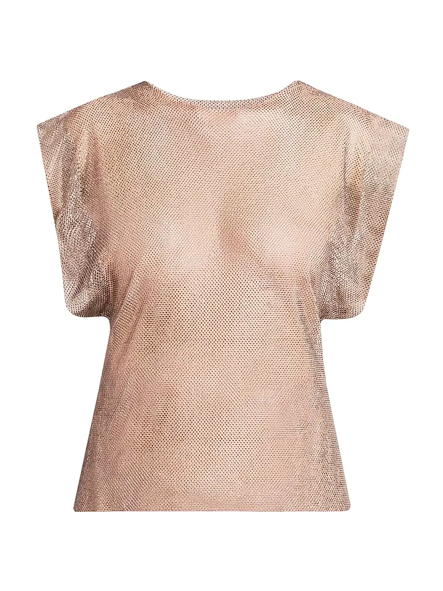 Alberta Ferretti Women's Metallic Sheer T-Shirt | Image 1 Alberta Ferretti Women's Metallic Sheer T-Shirt | Image 1