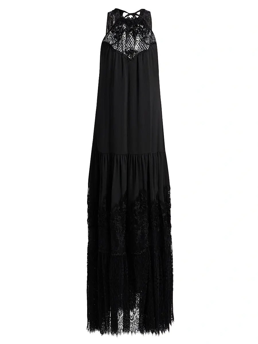 Kobi Halperin Women's Hallee Lace Embroidered Satin Maxi Dress
