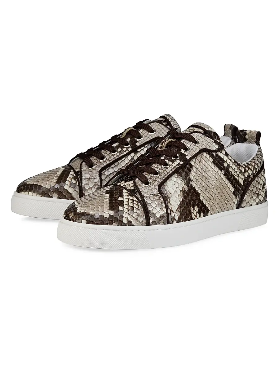 Christian Louboutin Men's Louis Junior Python Leather Sneakers | Thumbnail 2 Christian Louboutin Men's Louis Junior Python Leather Sneakers | Thumbnail 2