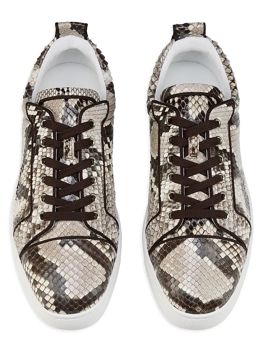 Christian Louboutin Men's Louis Junior Python Leather Sneakers | Thumbnail 4 Christian Louboutin Men's Louis Junior Python Leather Sneakers | Thumbnail 4